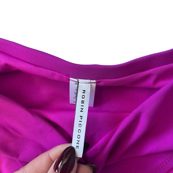 ROBIN PICCONE AUBREY HIGH WAIST BIKINI BOTTOM BOUGAINVILLEA Size XS - Picture 5 of 8